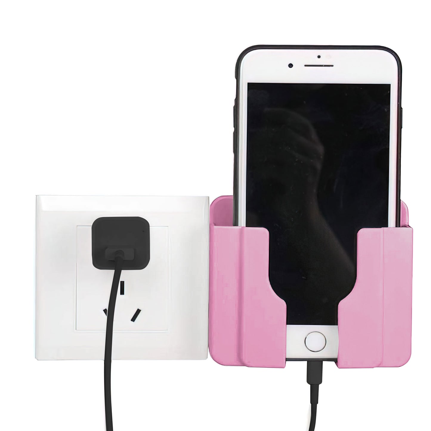 ainbow Dots Pack of 1 peach colour Wall Mount Mobile charging Holder
